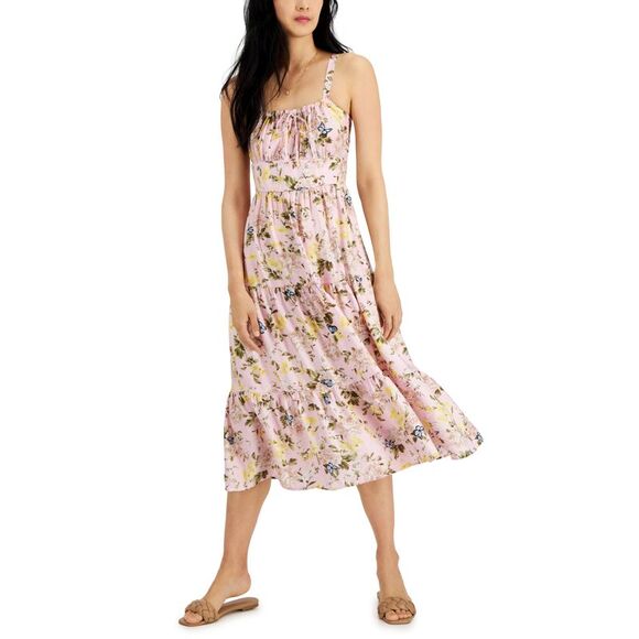 Printed Tiered Midi Dress - Picture 1 of 1